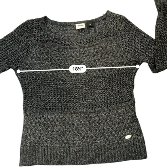 Harley Davidson Women’s Black Knit Sweater Metallic Shimmer XL - Picture 8 of 9